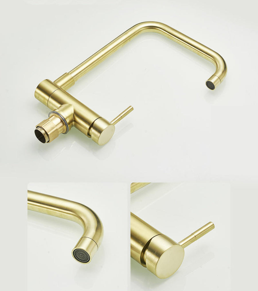 ROBINET DE CUISINE RABATTABLE W05 DORé BROSSé COLLECTION SCAMANDRE