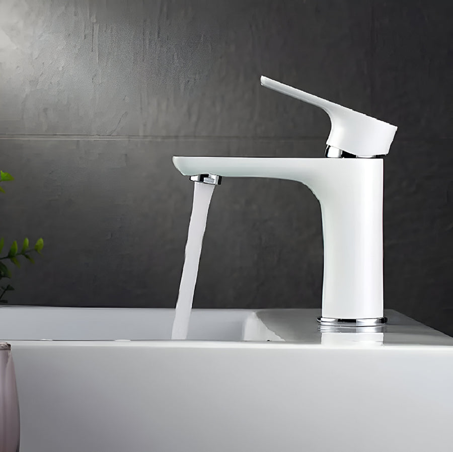 ROBINET DE LAVABO SUR PLAGE EN LAITON BLANC COLLECTION ARGOLIDE
