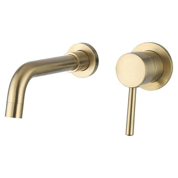 ROBINET DE LAVABO FIXATION MURALE 022 EN LAITON DORÉ BROSSÉ COLLECTION SCAMANDRE