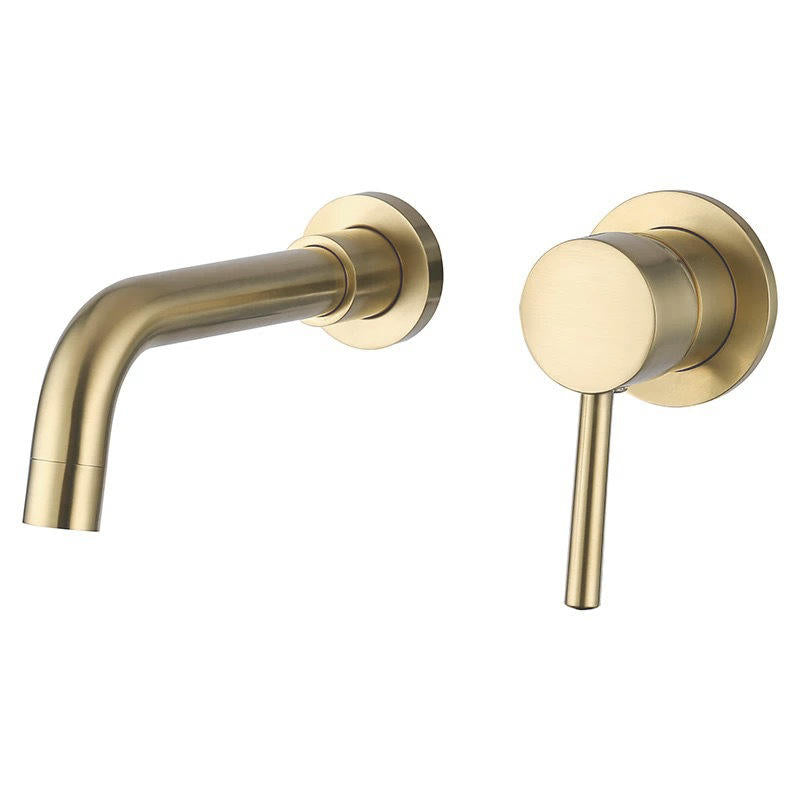 ROBINET DE LAVABO FIXATION MURALE 022 EN LAITON DORÉ BROSSÉ COLLECTION SCAMANDRE