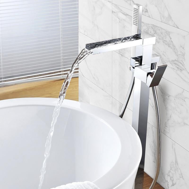 Robinet de baignoire au sol 014 en laiton chromé collection Enipée