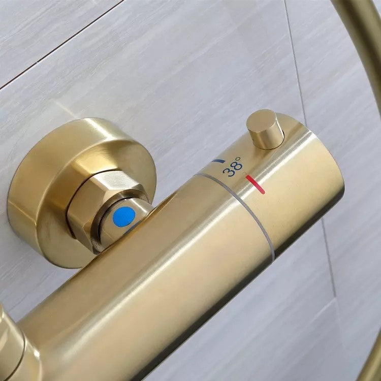 COLONNE DE DOUCHE THERMOSTATIQUE EN LAITON DORÉ BROSSÉ SC418 COLLECTION SCAMANDRE