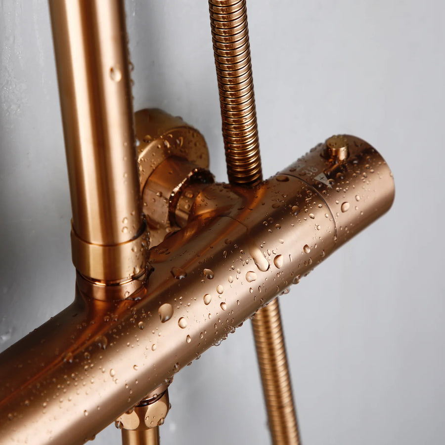 COLONNE DE DOUCHE THERMOSTATIQUE EN LAITON ROSÉ DORÉ (CUIVRE) SC418 COLLECTION PENEE