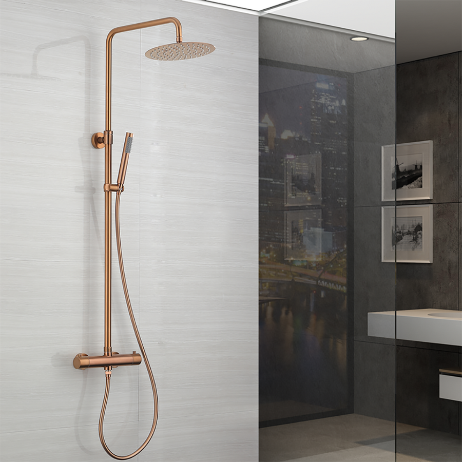 COLONNE DE DOUCHE THERMOSTATIQUE EN LAITON ROSÉ DORÉ (CUIVRE) SC418 COLLECTION PENEE