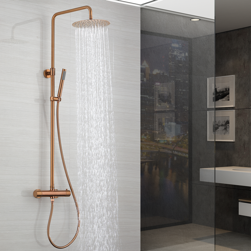 COLONNE DE DOUCHE THERMOSTATIQUE EN LAITON ROSÉ DORÉ (CUIVRE) SC418 COLLECTION PENEE