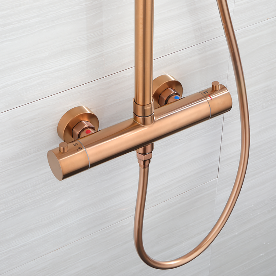 COLONNE DE DOUCHE THERMOSTATIQUE EN LAITON ROSÉ DORÉ (CUIVRE) SC418 COLLECTION PENEE