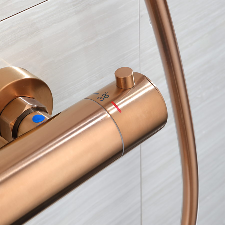 COLONNE DE DOUCHE THERMOSTATIQUE EN LAITON ROSÉ DORÉ (CUIVRE) SC418 COLLECTION PENEE