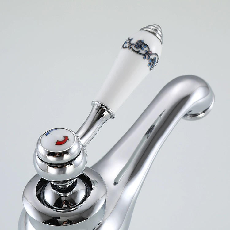 Robinet de lavabo sur plage 062 en laiton chromé collection Erymanthe