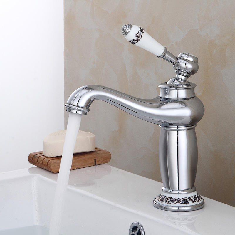 Robinet de lavabo sur plage 062 en laiton chromé collection Erymanthe