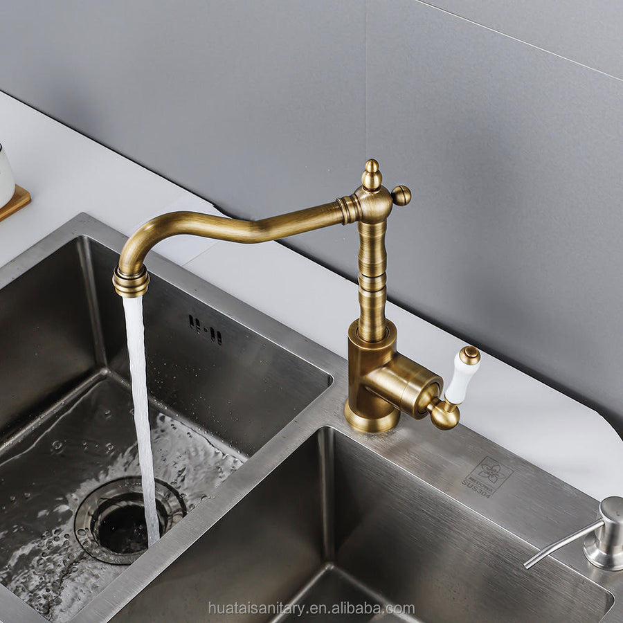 Robinet de cuisine 025 en laiton bronze brossé collection Artemis