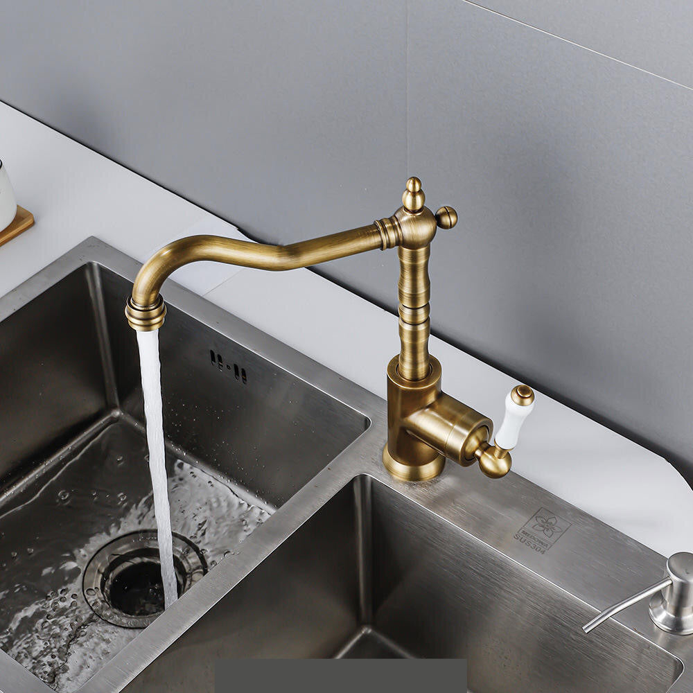Robinet de cuisine 025 en laiton bronze brossé collection Artemis