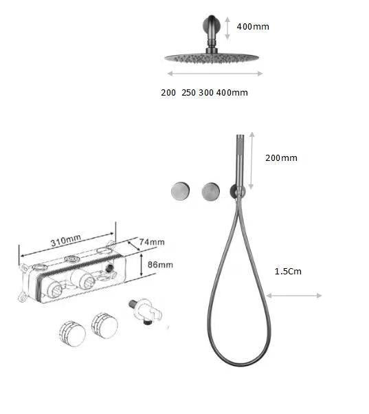 COMPOSITION DE DOUCHE SC44 EN LAITON DORÉE BROSSÉE (OR MAT) COLLECTION SCAMANDRE