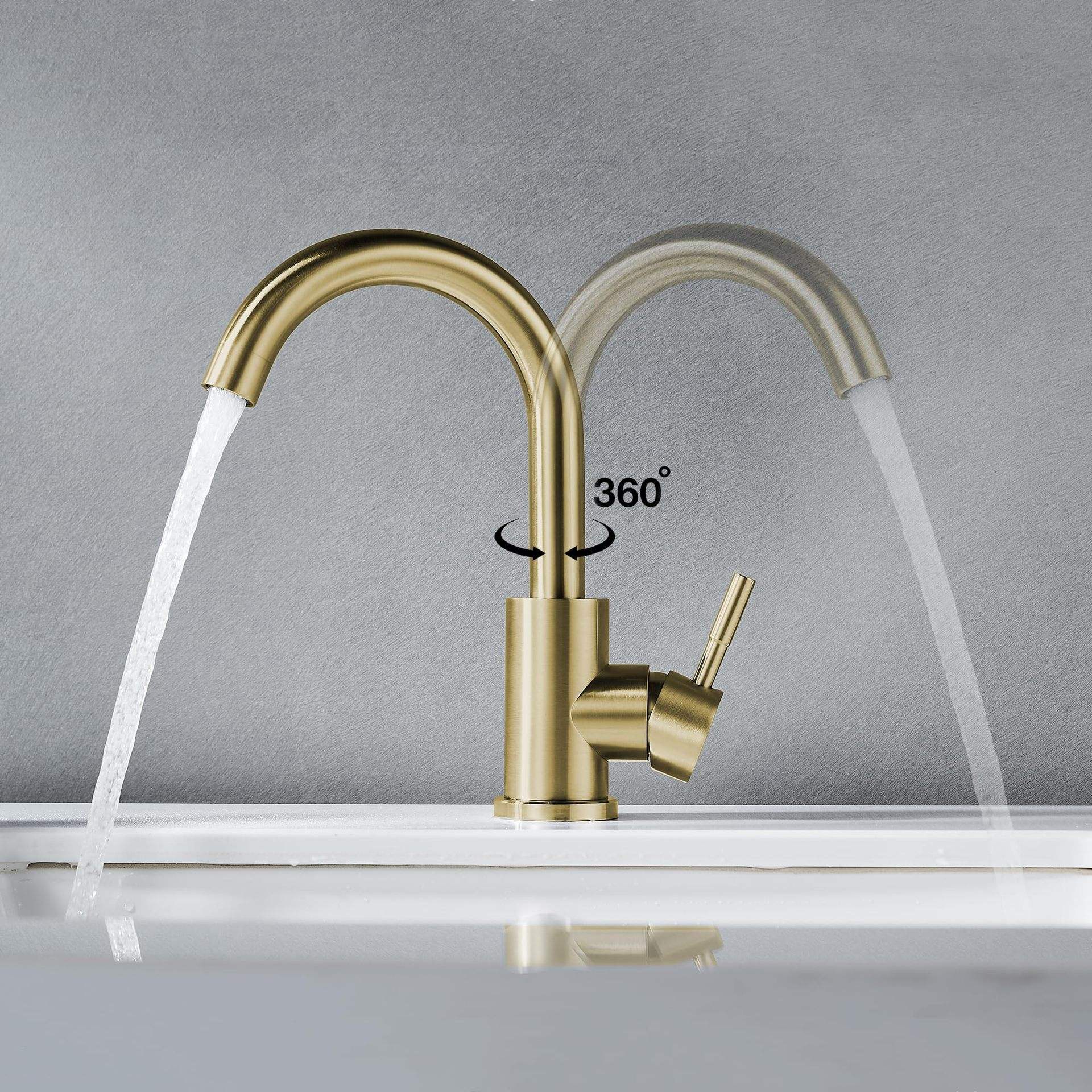 BRASS KITCHEN TAP 2 BRUSHED GOLD SCAMANDRE COLLECTION