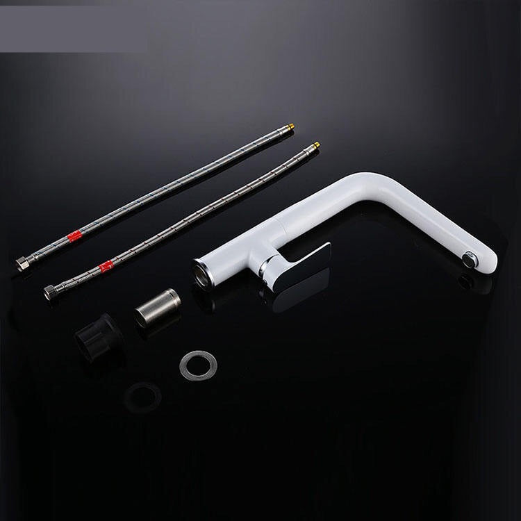 Kitchen faucet 034 in white brass Argolide collection