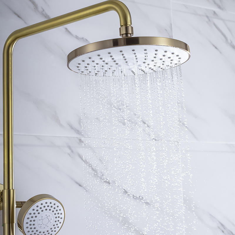 COLONNE DE DOUCHE DORÉE BROSSÉE (OR MAT) SC008 COLLECTION SCAMANDRE (tete 30cm)