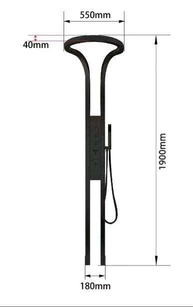 Colonne de Douche Noir Mat HUDOR — vue principale