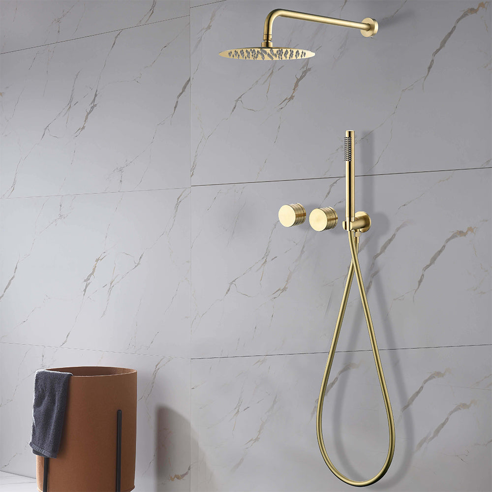 COMPOSITION DE DOUCHE SC44 EN LAITON DORÉE BROSSÉE (OR MAT) COLLECTION SCAMANDRE