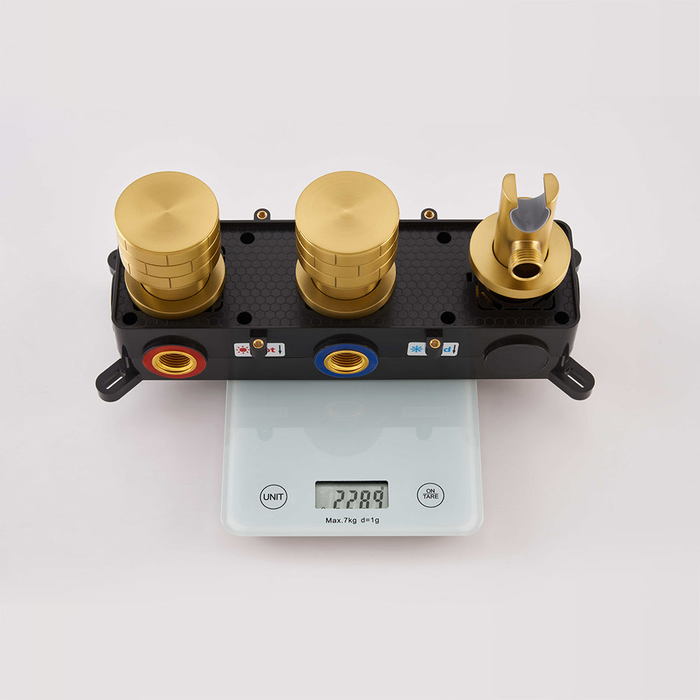 SC44 SHOWER COMPOSITION IN BRUSHED GOLDEN BRASS (MATTE GOLD) SCAMANDRE COLLECTION