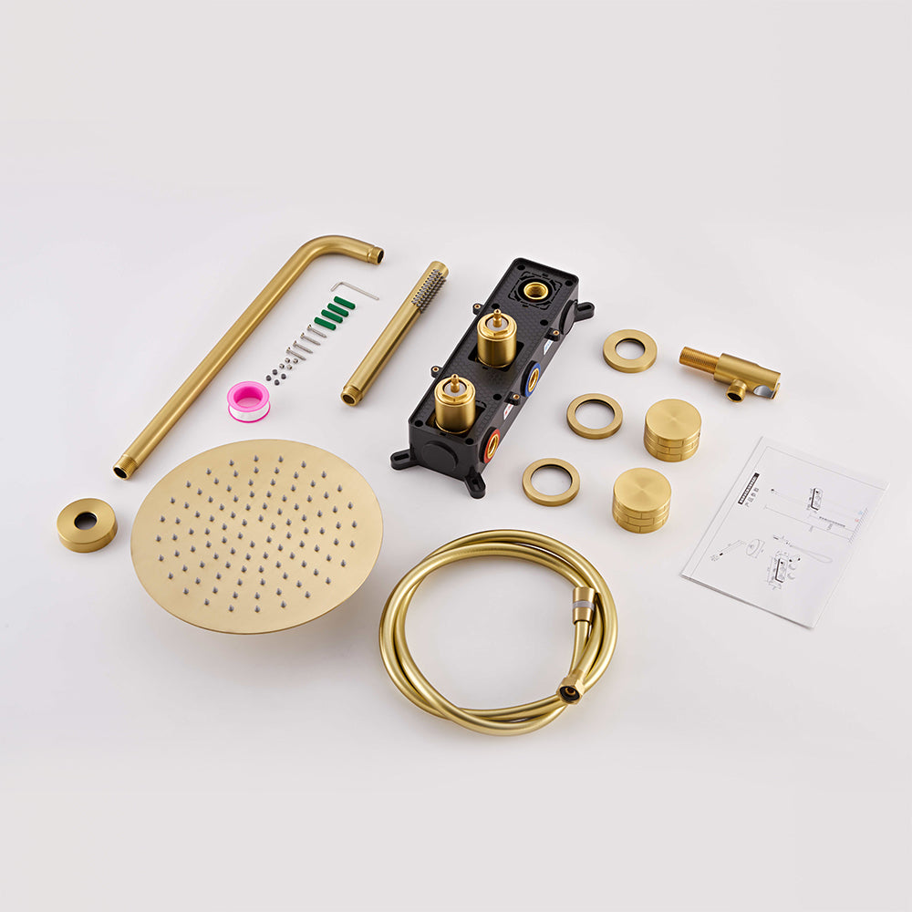 SC44 SHOWER COMPOSITION IN BRUSHED GOLDEN BRASS (MATTE GOLD) SCAMANDRE COLLECTION