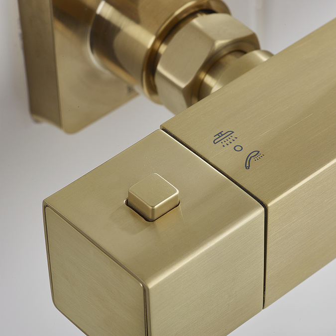 THERMOSTATIC SHOWER COLUMN IN BRUSHED GOLD BRASS SC428 SCAMANDRE COLLECTION (MATTE GOLD)