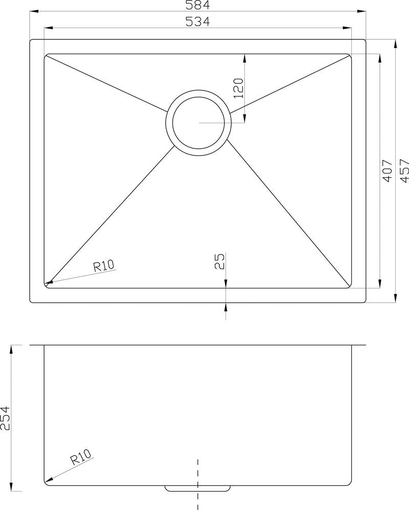 ÉVIER EN ACIER INOXYDABLE 001 CHROMÉ COLLECTION ERYMANTHE