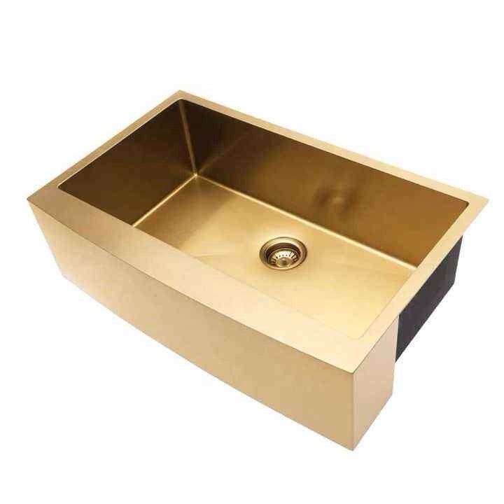 ÉVIER EN ACIER INOXYDABLE 003 DORÉ BROSSÉ COLLECTION SCAMANDRE