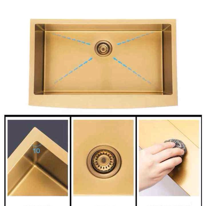 ÉVIER EN ACIER INOXYDABLE 003 DORÉ BROSSÉ COLLECTION SCAMANDRE