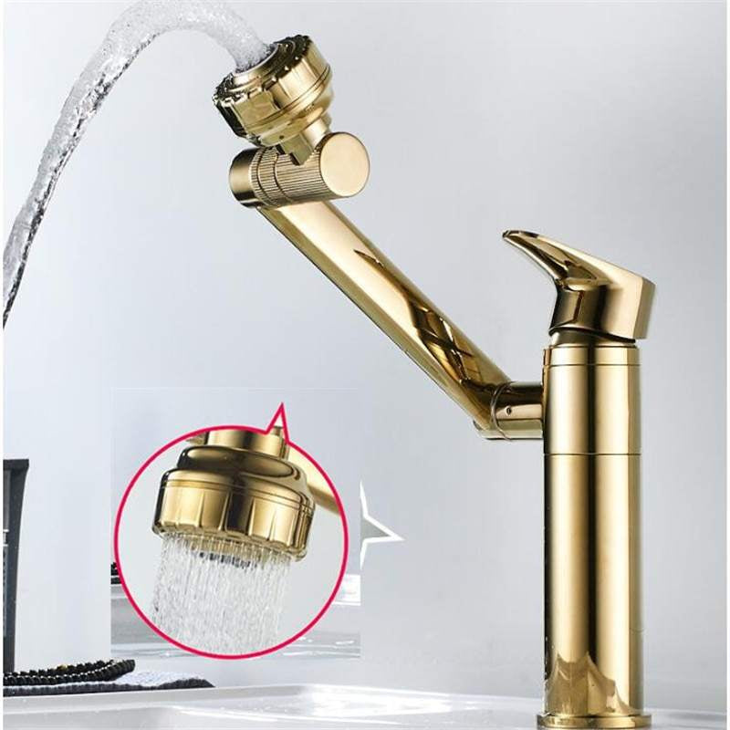 Robinet de Lavabo Design à Tête Modulable Doré – HUDOR