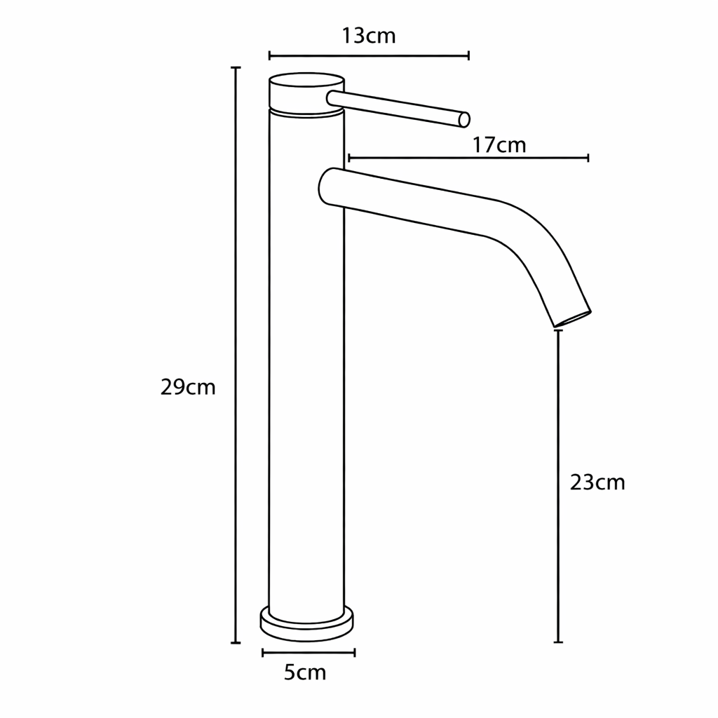 Grifo para lavabo elevado de latón dorado cepillado colección Scamandre 040