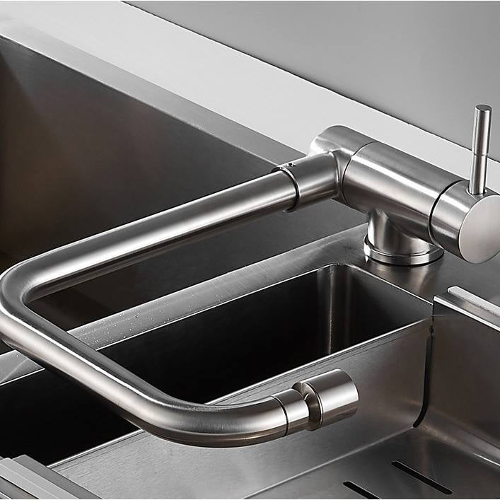 Robinet de Cuisine Rabattable Érymanthe Chromé — Mitigeur Cuisine HUDOR