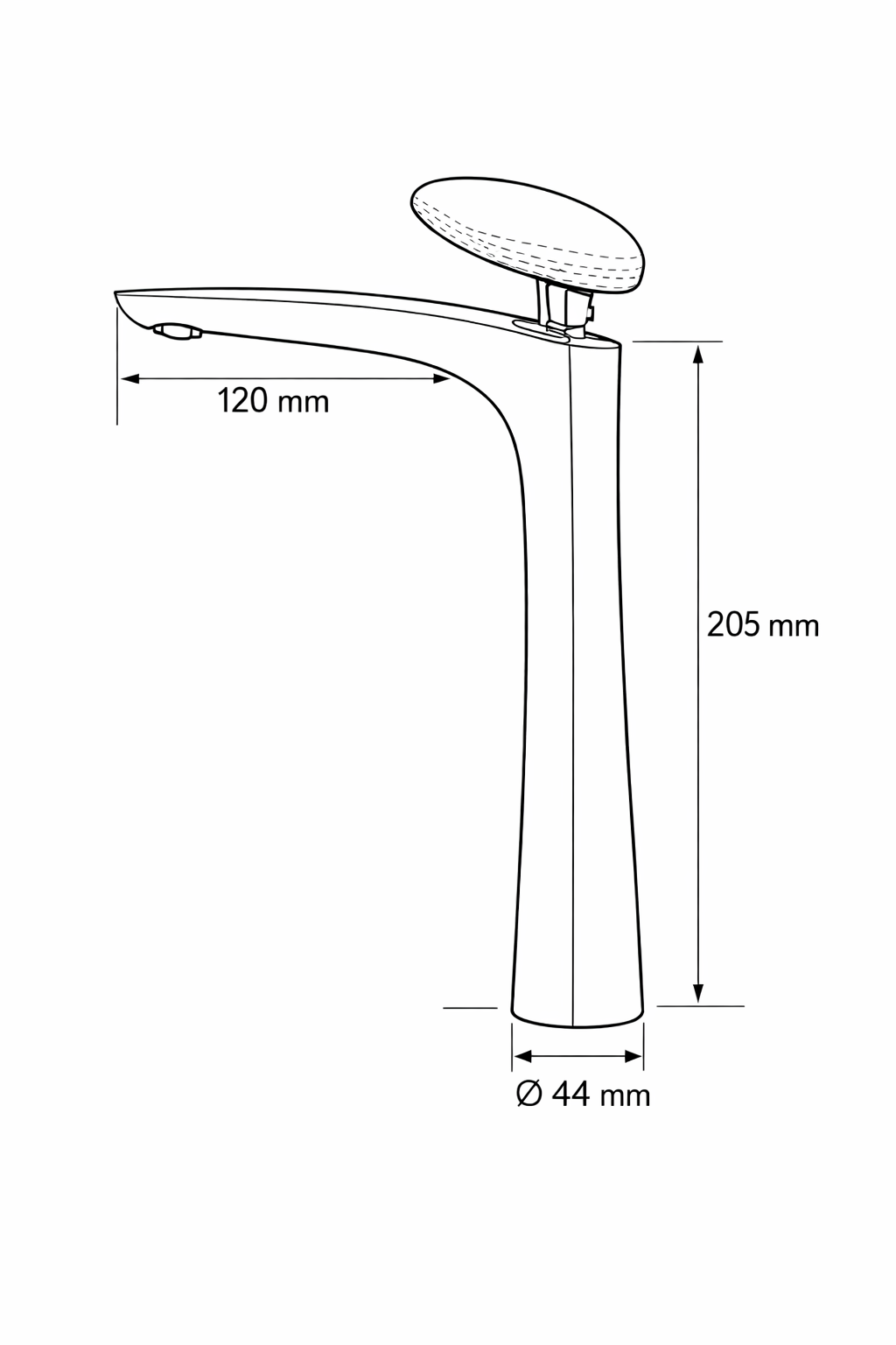Grifo para lavabo elevado cromado y blanco colección Erymanthe 003 