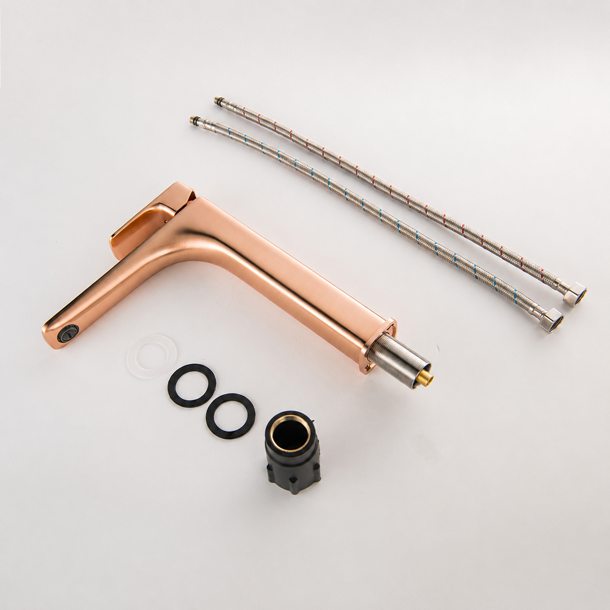 RAISED SINK FAUCET IN ROSE GOLD BRASS PENEE COLLECTION 