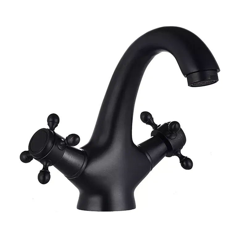 ROBINET DE LAVABO SUR PLAGE EN LAITON NOIR COLLECTION CEPHISE