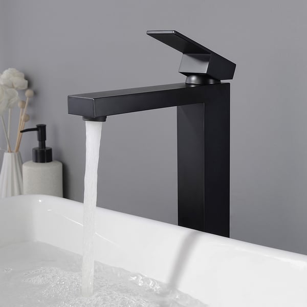 Robinet de Lavabo sur plage Design Contemporain Malawi Noir Mat — HUDOR