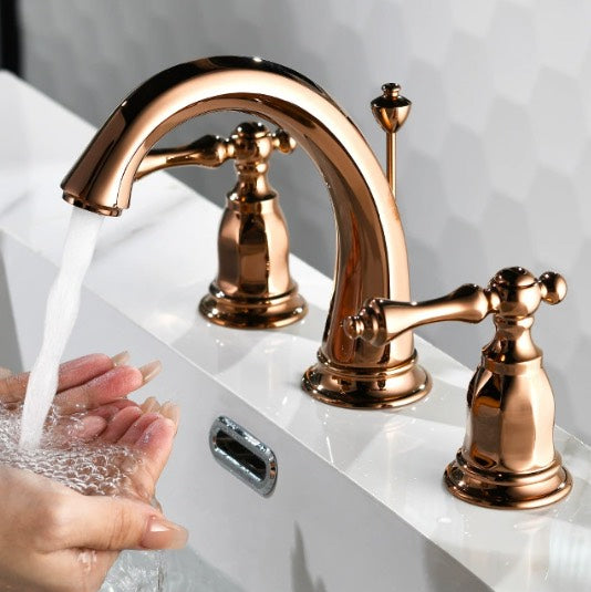 Robinet de lavabo sur plage 045 rose doré collection Pénée