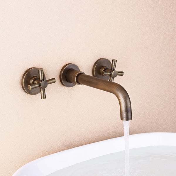Robinet de Lavabo mural Chala Laiton Brossé — Robinet Lavabo HUDOR