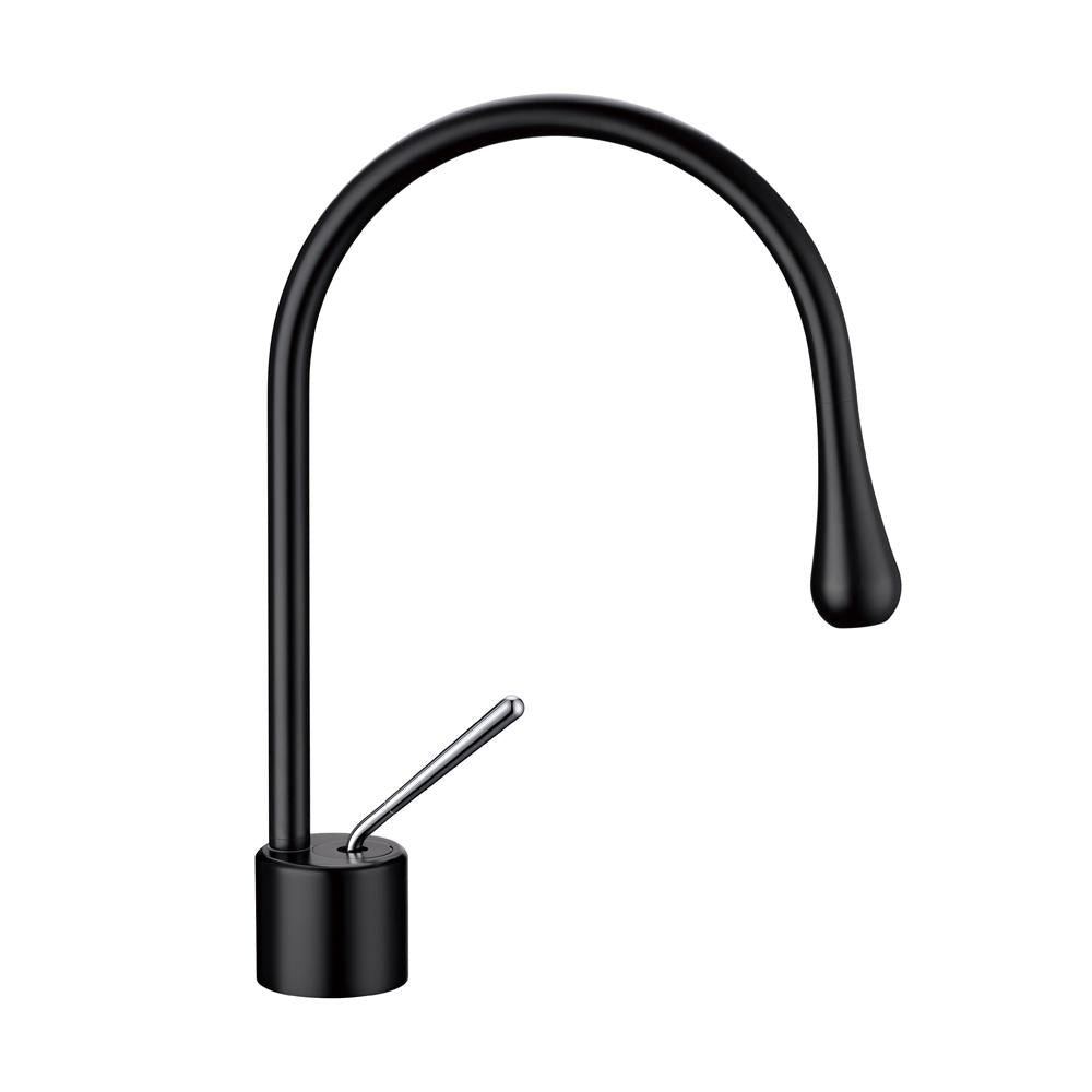 Grifo para lavabo de repisa 201 en latón negro de la colección Céphise 
