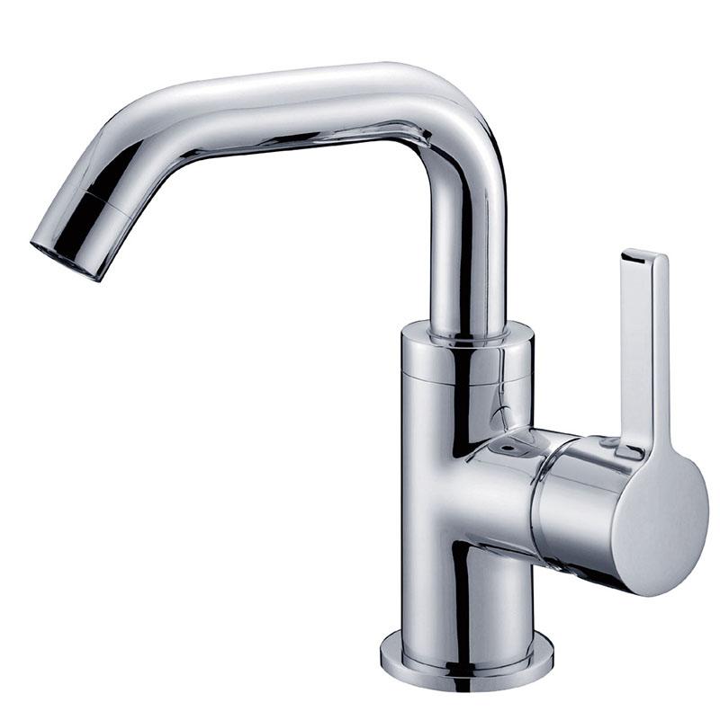 Grifo para lavabo de repisa 128 en latón cromado de la colección Enipée 