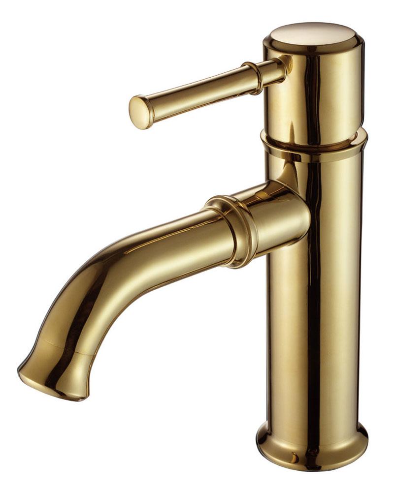 Grifo para lavabo de sobre encimera 139 en latón dorado de la colección Scamandre