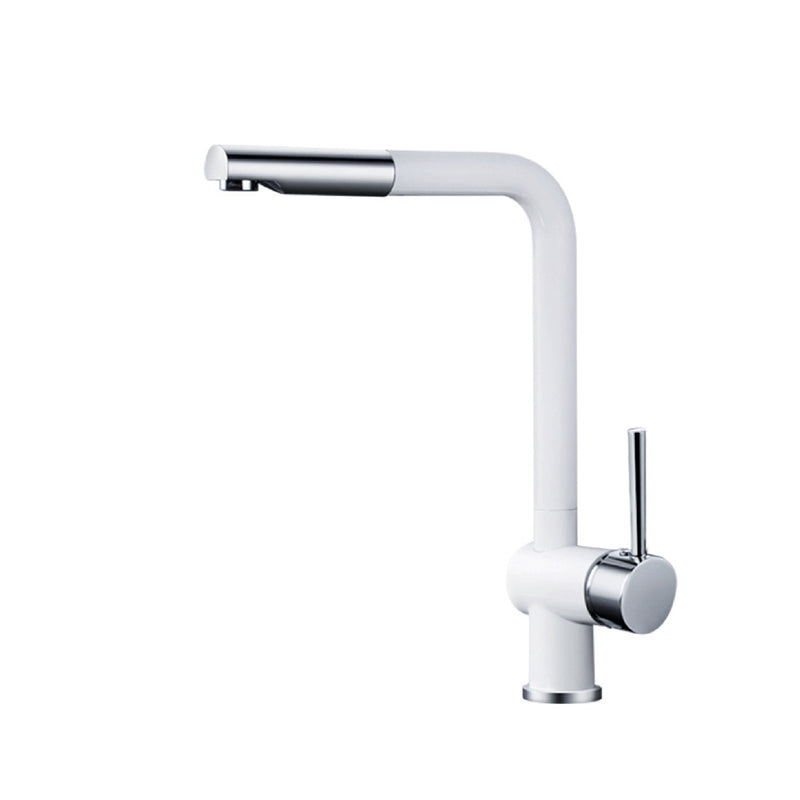 Robinet de cuisine 0014 en laiton blanc et chromé collection Argolide