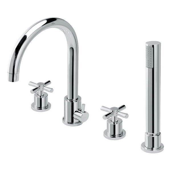 Robinet de baignoire à fixation sur plage en laiton chromé 0088 collection Erymanthe
