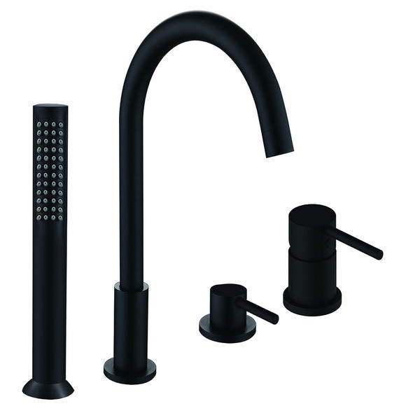 Robinet de baignoire fixation sur plage 098 en laiton noir collection Céphise