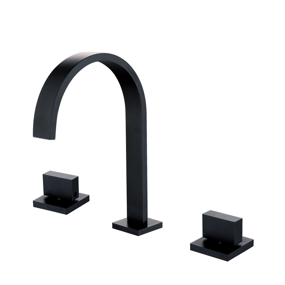 Grifo para lavabo de repisa 834 en latón negro de la colección Alphée