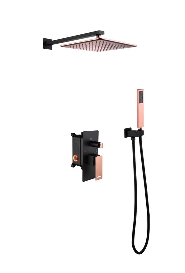 COMPOSITION DE DOUCHE EN LAITON NOIR ET ROSE DORÉE SC9210 COLLECTION PÉNÉE