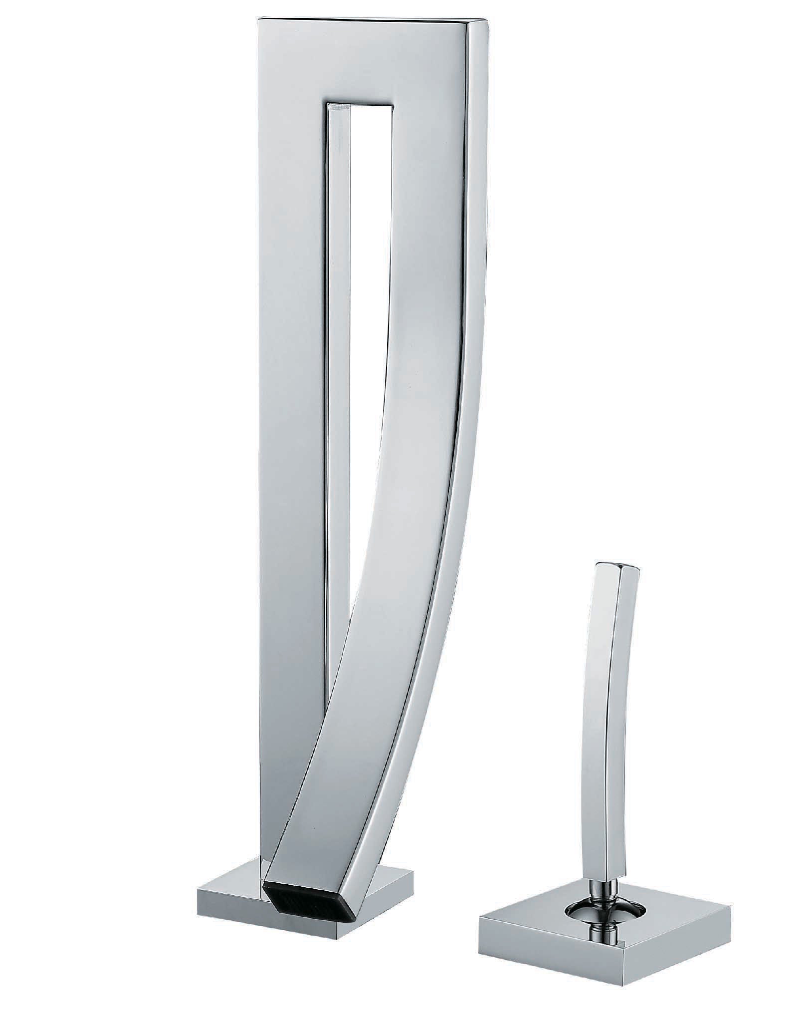 Grifo para lavabo de repisa 010 en latón cromado de la colección Enipée 