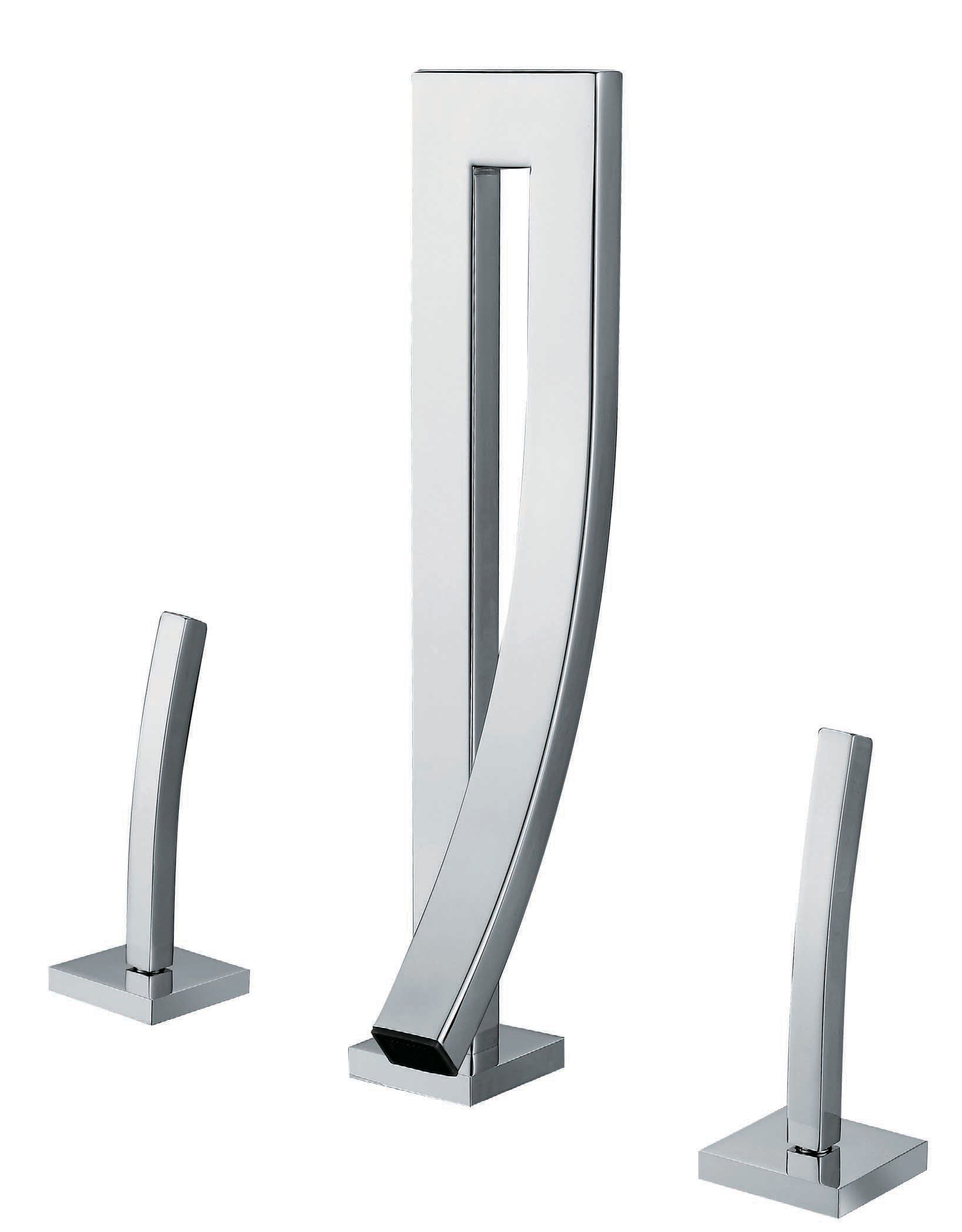 Grifo para lavabo de repisa 011 en latón cromado de la colección Enipée 