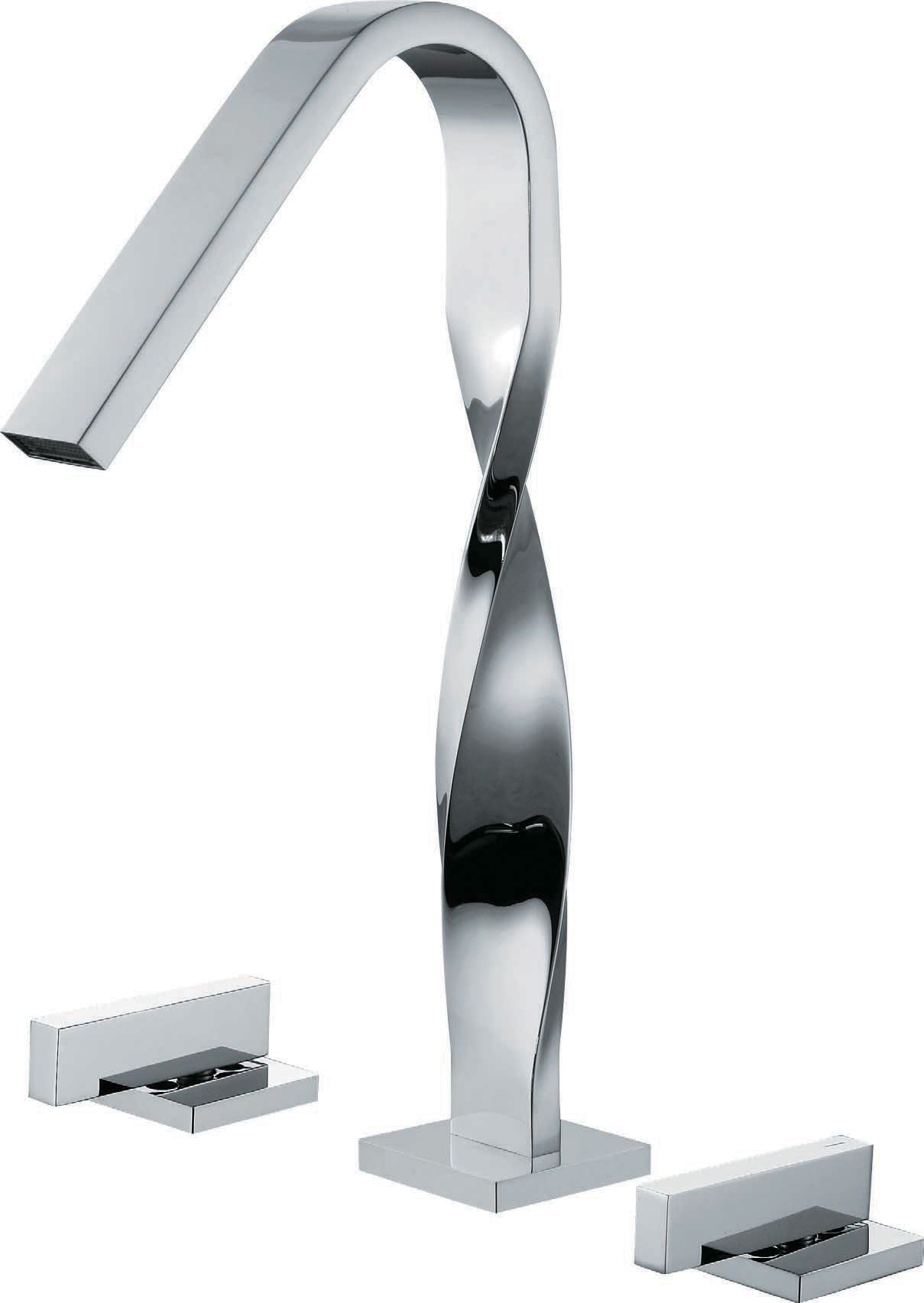 Grifo para lavabo de repisa 015 en latón cromado de la colección Enipée 