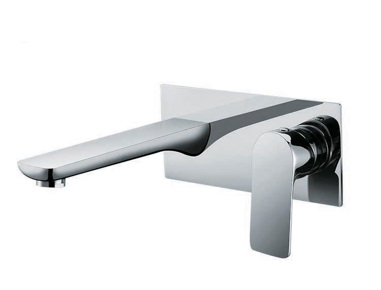 Grifo de lavabo de pared 006 en latón cromado de la colección Enipée 
