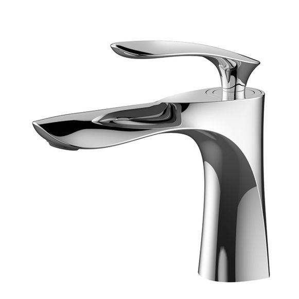 Grifo de lavabo de repisa 035 en latón cromado de la colección Erymanthe 