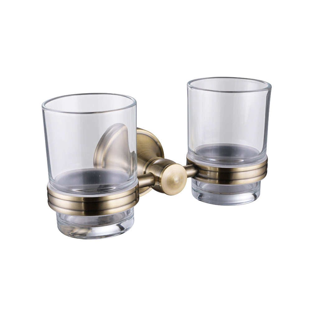 DOUBLE WC TOOTHBRUSH HOLDER 003 GOLD BRASS SCAMANDRE COLLECTION